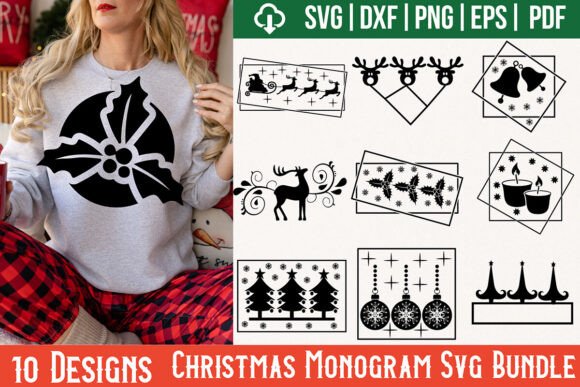 Christmas Monogram Svg Bundle