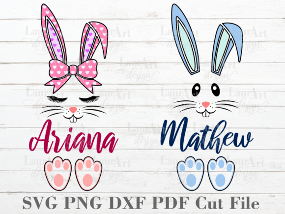 Easter Bunny Monogram Graphics for T-Shirt Designs