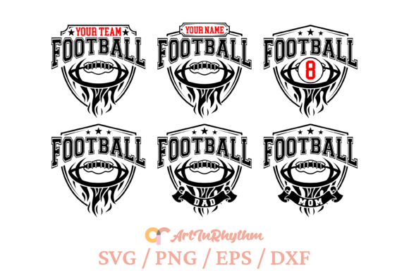 Football Split Monogram Svg Bundle