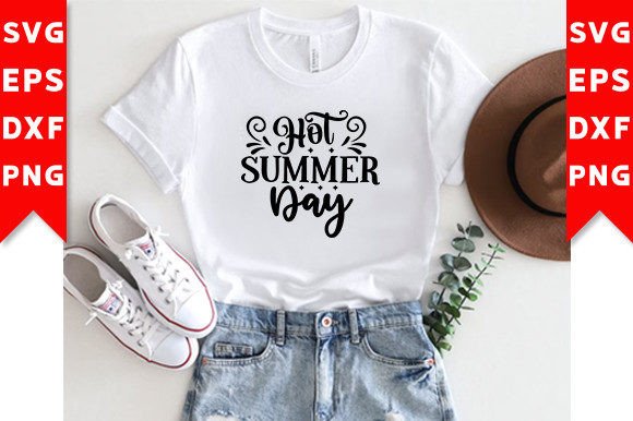 Hot Summer Day SVG Craft: Graphics for T-Shirt Designs