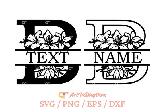 Letter B Split Monogram Svg for Graphics and T-Shirt Designs
