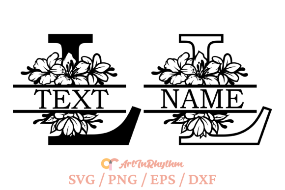 Letter L Split Monogram Svg for T-Shirt Designs