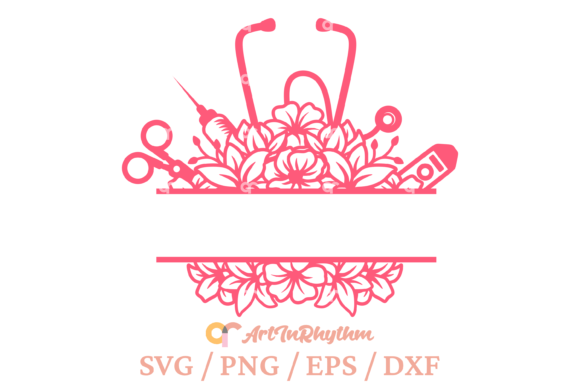 Nurse Split Monogram Svg Graphics